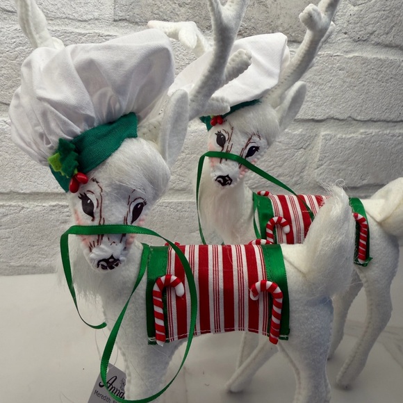 Annalee 460521 8 in Christmas Candy Reindeer x2 NWT (Pair - set of 2)